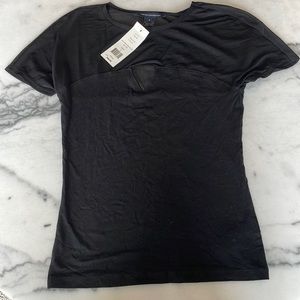 French Connection Black Mesh Top